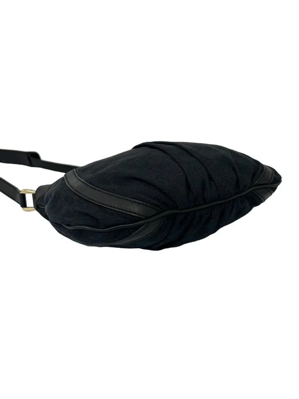 Gucci Abbey GG Supreme Pattern Logo Canvas Leather Shoulder Bag Crossbody Black